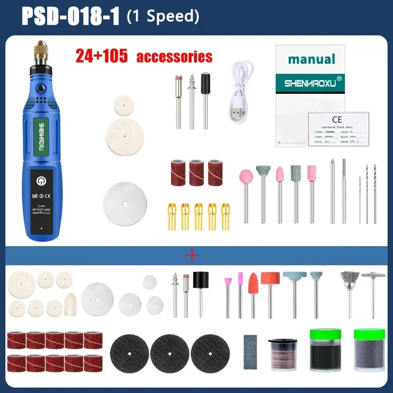 Electric Grinder USB Charging Speed Adjustment Forward and Reverse Carving Grinding Word Polishing Machine Cutting Mini Drill