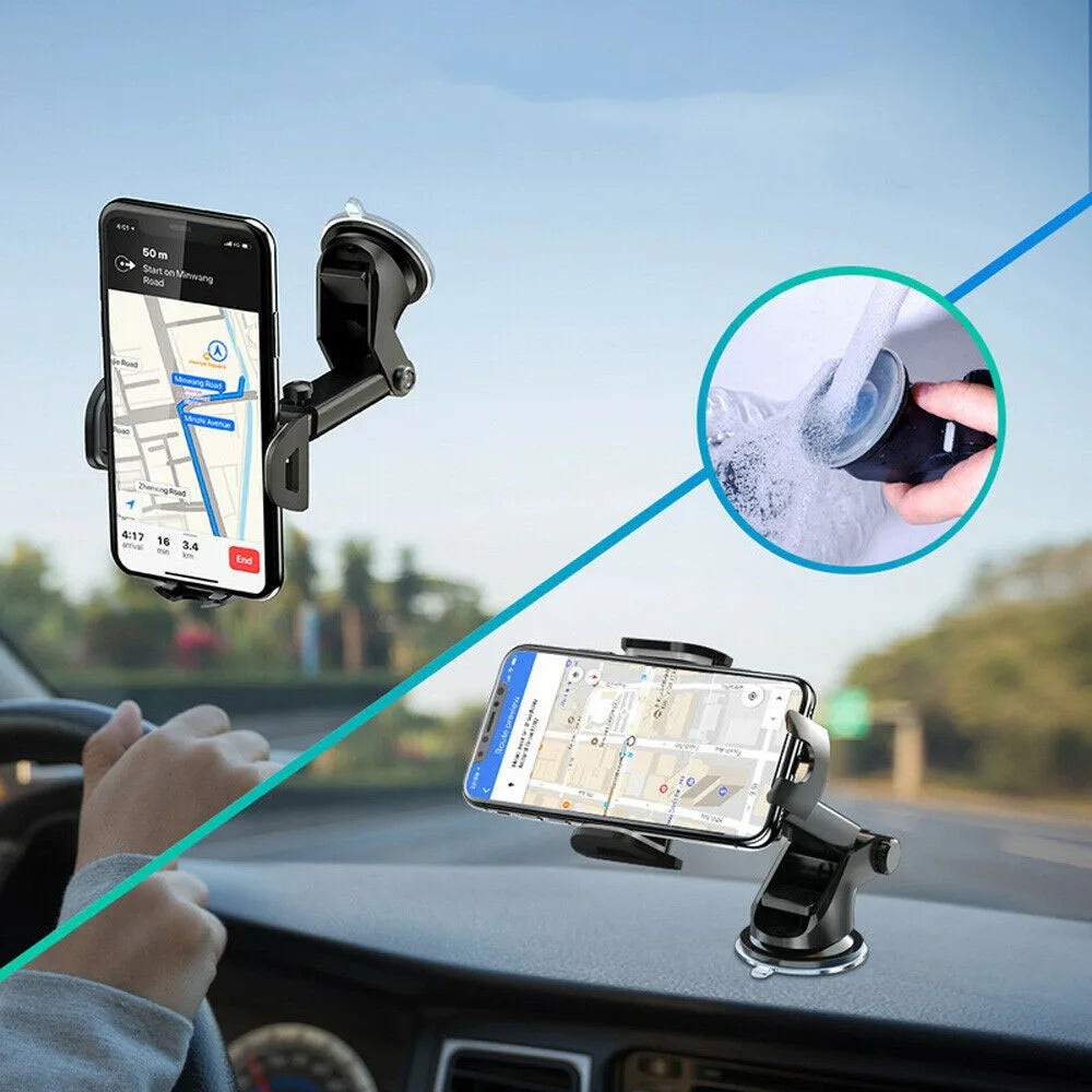 Car 360°Rotate Mobilephone Holder Mount Sucker Retractable Arm Phone Bracket Stand Fit for Iphone 13 12 Pro Max Xiaomi