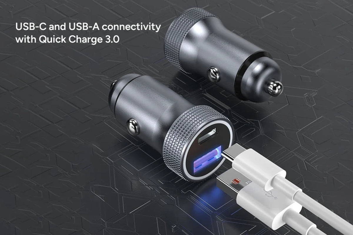30W PD USB-A and USB-C Car Charger
