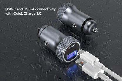 30W PD USB-A and USB-C Car Charger