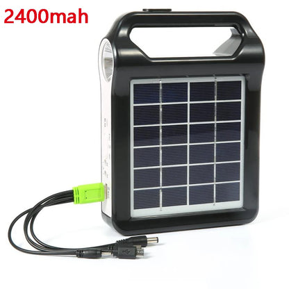 Portable 15W Rechargeable Solar Panel Power Storage Generator Kit USB Charger with Lamp Lighting Home Solar Energy System