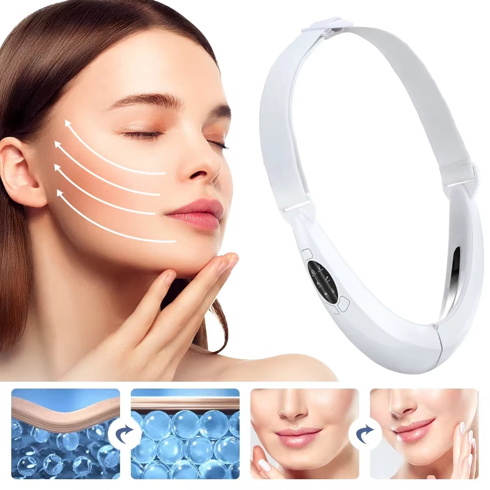 EMS Face Lifting Device LED Photon Therapy Vibration Facial Massager Face Slimming Double Chin Removal V Line Lift Belt Skincare