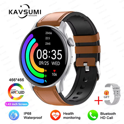 2025 NFC Smart Watch Amoled HD GPS Track Sports Heart Rate Bluetooth Call Waterproof Ladies Women Smartwatch for Huawei Xiaomi