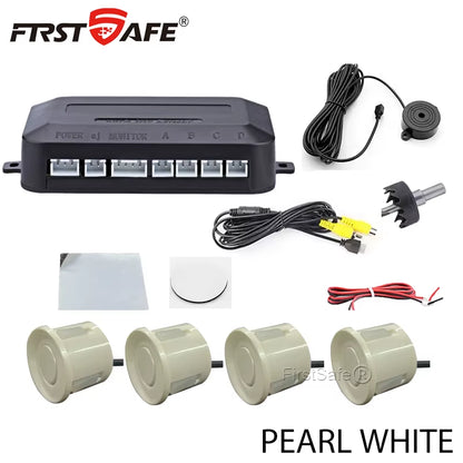 Firstsafe Factory CVBS AHD Video Parking 4 Sensors Car Reverse Backup Rear Buzzer Radar Monitor System Support Android System