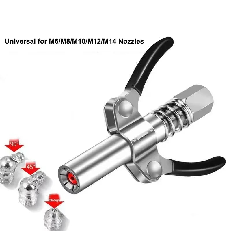 Grease Coupler Heavy-Duty Quick Release Grease Gun Coupler NPTI/8 10000 PSI Two Press Easy to Push Accessories