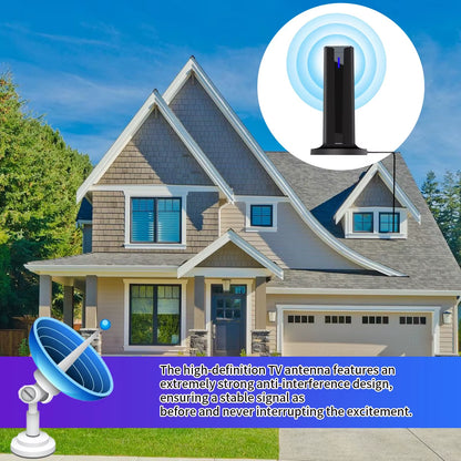 6000 Miles 25DBI Digital Antenna for Smart TV Indoor with 3M-Stick Base, 360°&Long Range Reception 4K 1080P for Local Channels