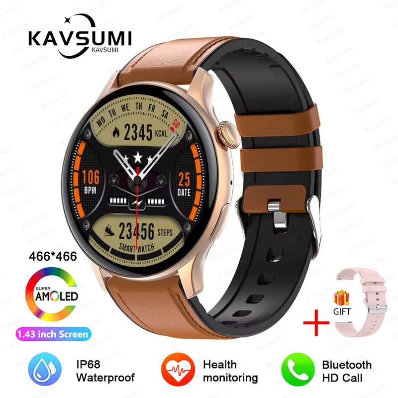 2025 NFC Smart Watch Amoled HD GPS Track Sports Heart Rate Bluetooth Call Waterproof Ladies Women Smartwatch for Huawei Xiaomi