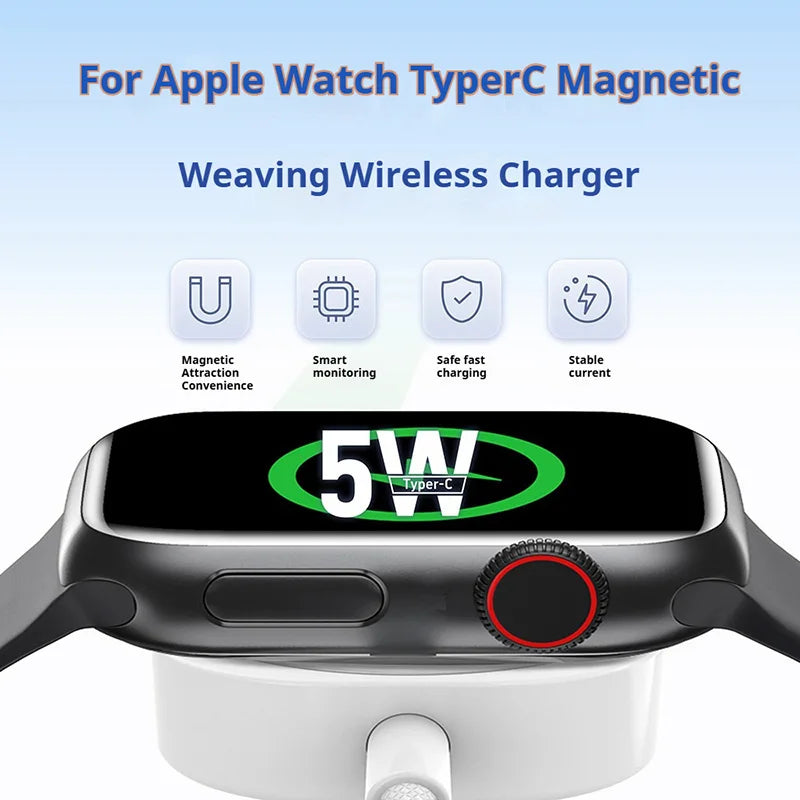 Magnetic Wireless Fast Charger for Apple Watch Series 10 9 8 7 6 5 4 3 2 1 Ultra Hermes Edition Portable Iwatch Charging Cable