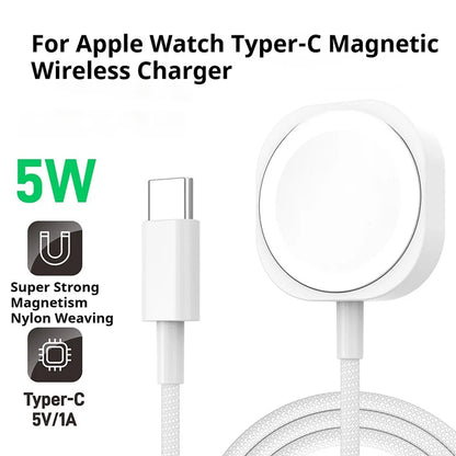 Magnetic Wireless Fast Charger for Apple Watch Series 10 9 8 7 6 5 4 3 2 1 Ultra Hermes Edition Portable Iwatch Charging Cable